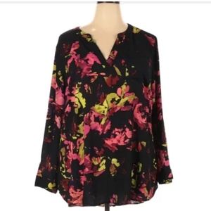 Floral Print Long Sleeve Blouse